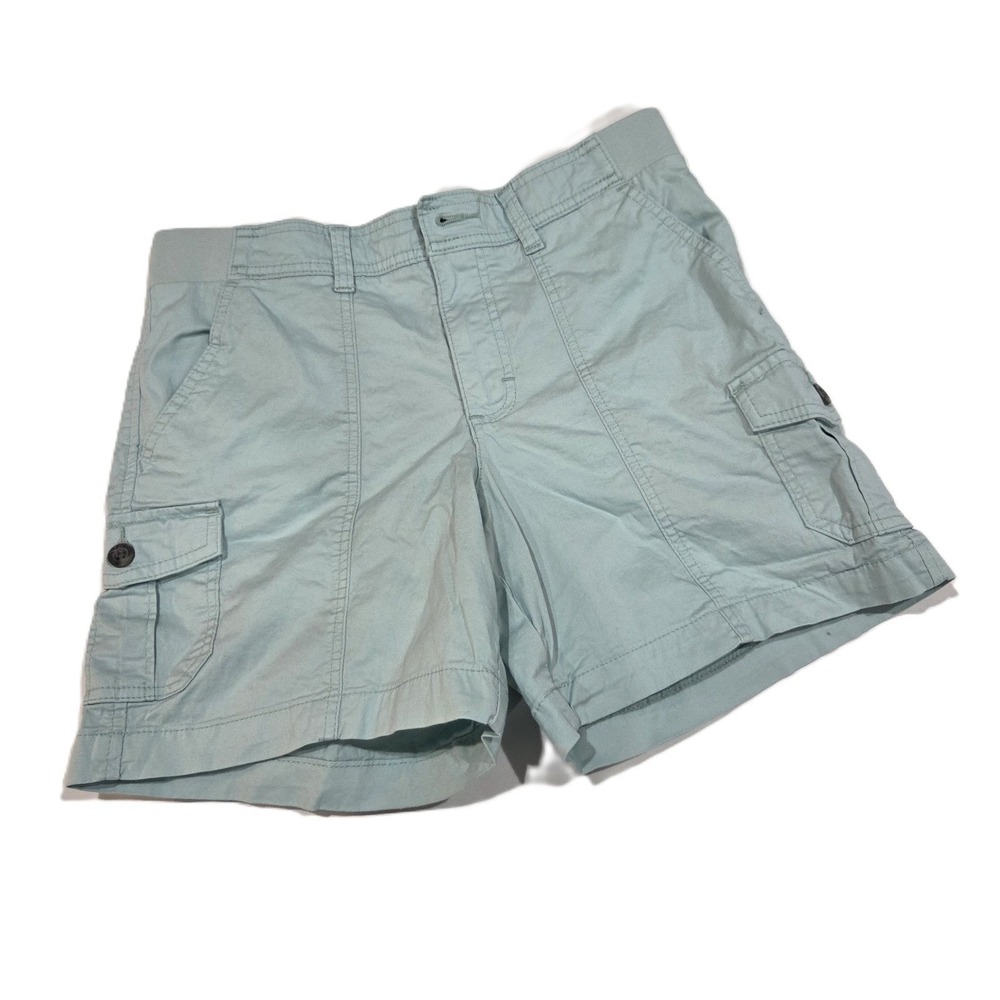 Lee Women's Bermuda Pocket Shorts Mint Light Green Relaxed Fit Mid Rize Size 6 M